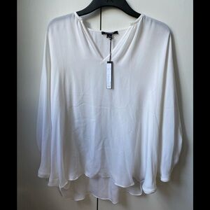 Acrobat Silk White Blouse Top Size Small